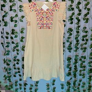 Size Large Cream Color Dress with tassel sleeves